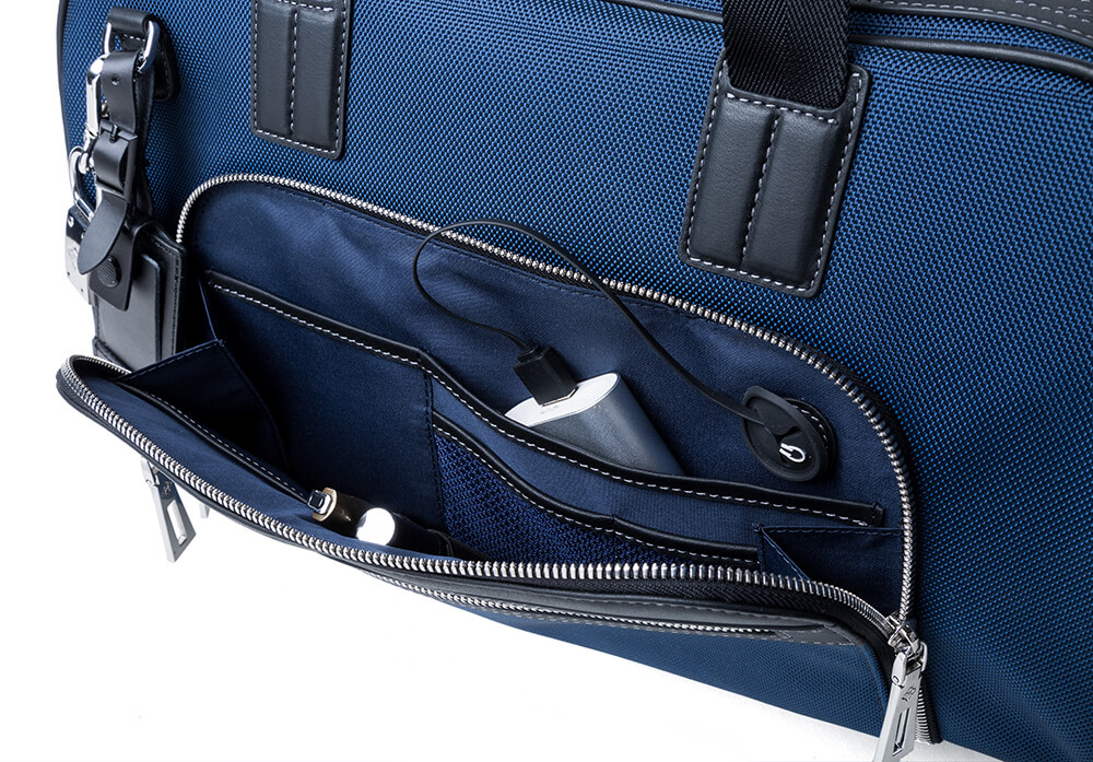 JMNY Atlas ネービーブルーの前隠されたポケットの旅行バッグ
