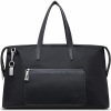 The Big Kyoto Zip Tote Bag in Black Nylon and Black Leather_Front 1