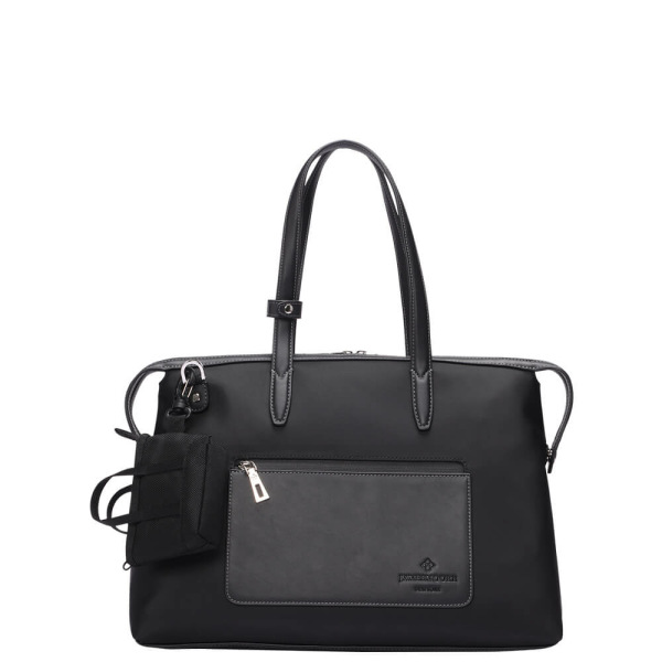 The Mini Kyoto Zip Bag in Black Nylon_Front