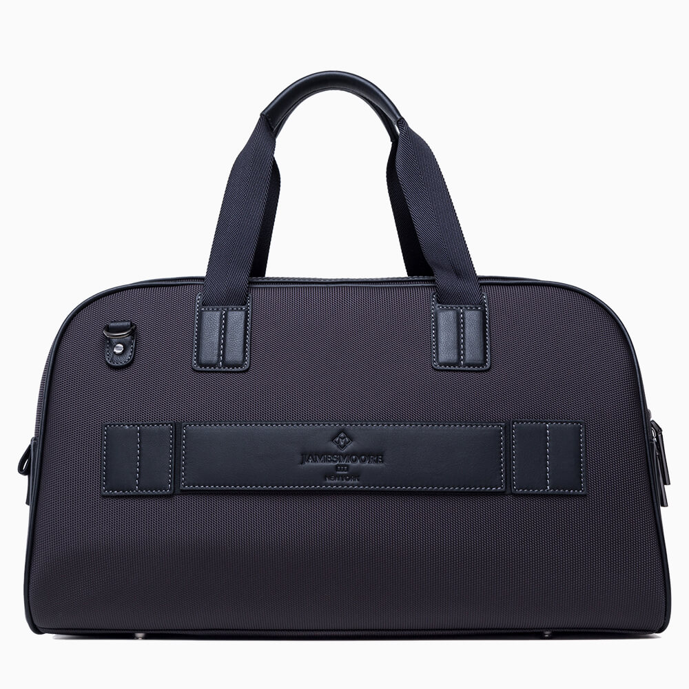 Atlas Travel Bag in Charcoal Grey Nylon and Black Calfskin – James ...