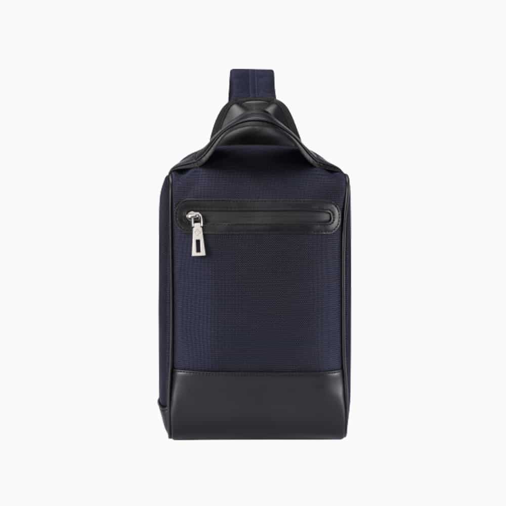 The Big Kyoto Zip Tote Bag in Dark Navy-Blue Nylon and Black Leather –  James Moore New York
