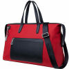 The Big Kyoto Zip Tote Bag in Red Nylon and Black Leather_Side 2