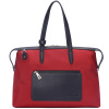The Medium Kyoto Zip Tote Bag in Red Nylon and Black Leather_Front 2